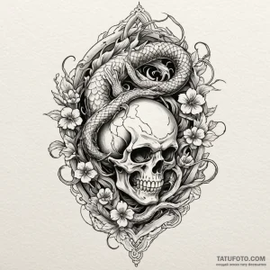 A filigree locket with a skull inside, concep... - эскиз тату (№1750103051_0, 16.06.2025 19:44) — Tatufoto.com