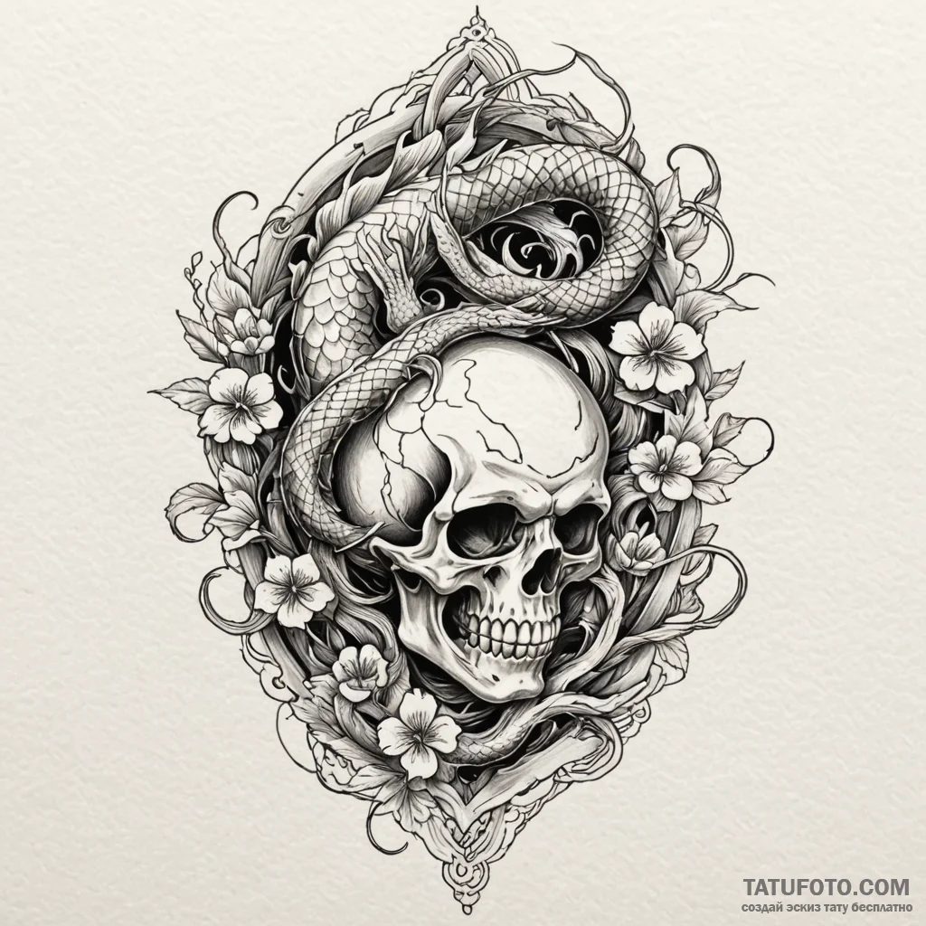 A filigree locket with a skull inside, concep... - эскиз тату (№1750103051_0, 16.06.2025 19:44) — Tatufoto.com