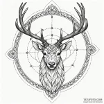 Horned stag crowned with stars, tattoo line a… — эскиз тату (№1750103115_0, 16.06.2025 19:45) — Tatufoto.com