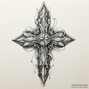 Quartz crystal, symbolizing clarity and energ... - эскиз тату (№1750103808_0, 16.06.2025 19:56) — Tatufoto.com