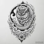 Owl talon beneath celestial rift, artistic ta… — эскиз тату (№1750104509_0, 16.06.2025 20:08) — Tatufoto.com