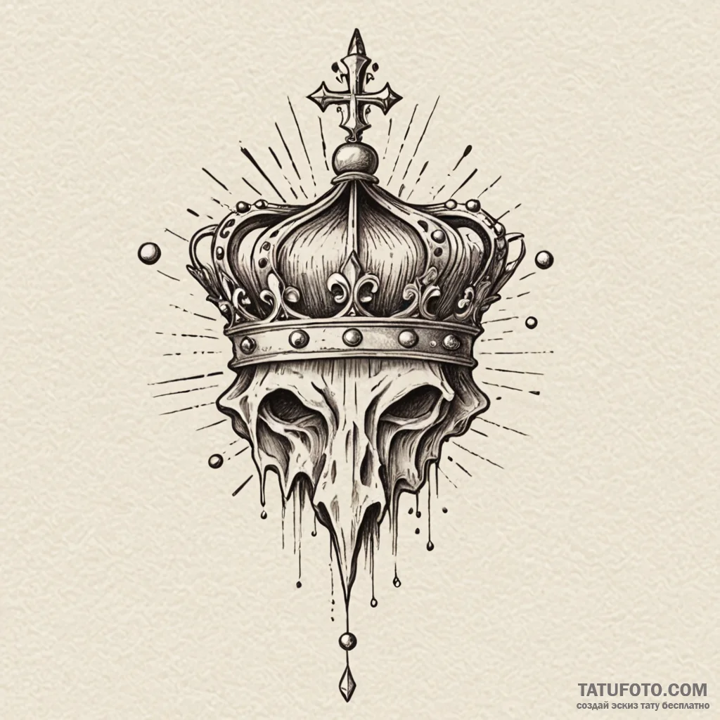 Animated crown levitating in light, tattoo fl... - эскиз тату (№1750104701_0, 16.06.2025 20:11) — Tatufoto.com