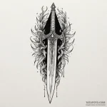 Jeweled dagger plunged into a velvet cushion,… — эскиз тату (№1750105654_0, 16.06.2025 20:27) — Tatufoto.com