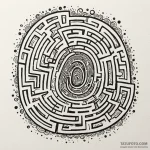 Labyrinth in the shape of a fingerprint, arti… — эскиз тату (№1750105781_0, 16.06.2025 20:29) — Tatufoto.com