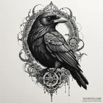 Clockwork raven with metal feathers, concept… — эскиз тату (№1750105844_0, 16.06.2025 20:30) — Tatufoto.com