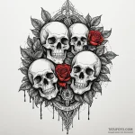 Jungle temple consumed by roots, ink illustra… — эскиз тату (№1750106668_0, 16.06.2025 20:44) — Tatufoto.com