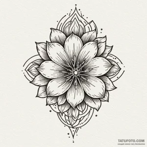 Arcane flower with spectral glow, tattoo flas... - эскиз тату (№1750106920_0, 16.06.2025 20:48) — Tatufoto.com