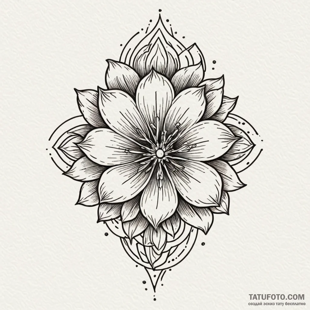 Arcane flower with spectral glow, tattoo flas... - эскиз тату (№1750106920_0, 16.06.2025 20:48) — Tatufoto.com