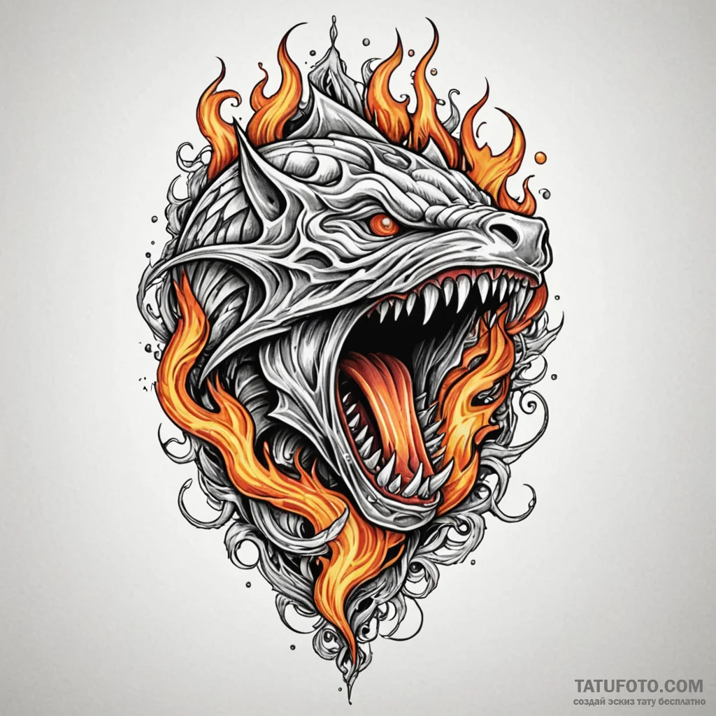 Quicksilver blade devouring flame, tattoo lin... - эскиз тату (№1750108387_0, 16.06.2025 21:13) — Tatufoto.com