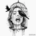 Surrealism, a woman’s mouth is a cage, and a… — эскиз тату (№1750115051_0, 16.06.2025 23:04) — Tatufoto.com