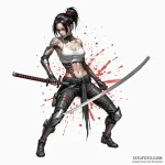 A female cyborg assassin drawing a katana, th… — эскиз тату (№1750117857_0, 16.06.2025 23:50) — Tatufoto.com