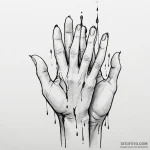 A woman’s hands trying to hold water, but it’… — эскиз тату (№1750119546_0, 17.06.2025 00:19) — Tatufoto.com