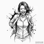 A woman in a straightjacket, but she is teari… — эскиз тату (№1750119670_0, 17.06.2025 00:21) — Tatufoto.com