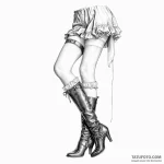A woman’s legs, one wearing a delicate silk s… — эскиз тату (№1750119732_0, 17.06.2025 00:22) — Tatufoto.com