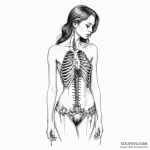 A woman’s torso with her ribs exposed, but th… — эскиз тату (№1750120231_0, 17.06.2025 00:30) — Tatufoto.com