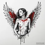 A woman as a fallen icarus, her wax and feath… — эскиз тату (№1750120294_0, 17.06.2025 00:31) — Tatufoto.com