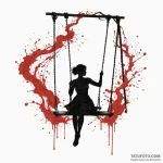 A woman’s silhouette on a swing, swinging tow… — эскиз тату (№1750120544_0, 17.06.2025 00:35) — Tatufoto.com