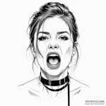 A woman with her mouth taped shut with black… — эскиз тату (№1750121170_0, 17.06.2025 00:46) — Tatufoto.com