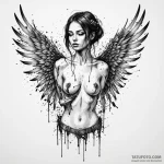 A woman’s body with bird wings, but they are… — эскиз тату (№1750122250_0, 17.06.2025 01:04) — Tatufoto.com