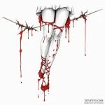 A woman’s legs in torn stockings, walking on… — эскиз тату (№1750122499_0, 17.06.2025 01:08) — Tatufoto.com