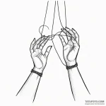 A woman’s hands are puppets, controlled by st… — эскиз тату (№1750124751_0, 17.06.2025 01:45) — Tatufoto.com