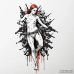 A woman’s body is a battleground, with tiny s… — эскиз тату (№1750125434_0, 17.06.2025 01:57) — Tatufoto.com