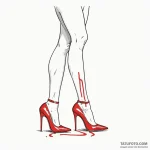 A woman’s legs in high heels, one heel is a l… — эскиз тату (№1750125623_0, 17.06.2025 02:00) — Tatufoto.com