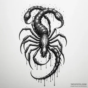 Scorpion tail dripping spectral venom, tattoo... - эскиз тату (№1750155937_0, 17.06.2025 10:25) — Tatufoto.com