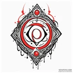 Oracle symbol glowing in void, tattoo line ar… — эскиз тату (№1750161458_0, 17.06.2025 11:57) — Tatufoto.com