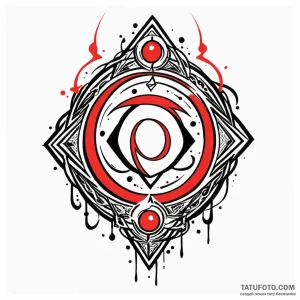 Oracle symbol glowing in void, tattoo line ar... - эскиз тату (№1750161458_0, 17.06.2025 11:57) — Tatufoto.com