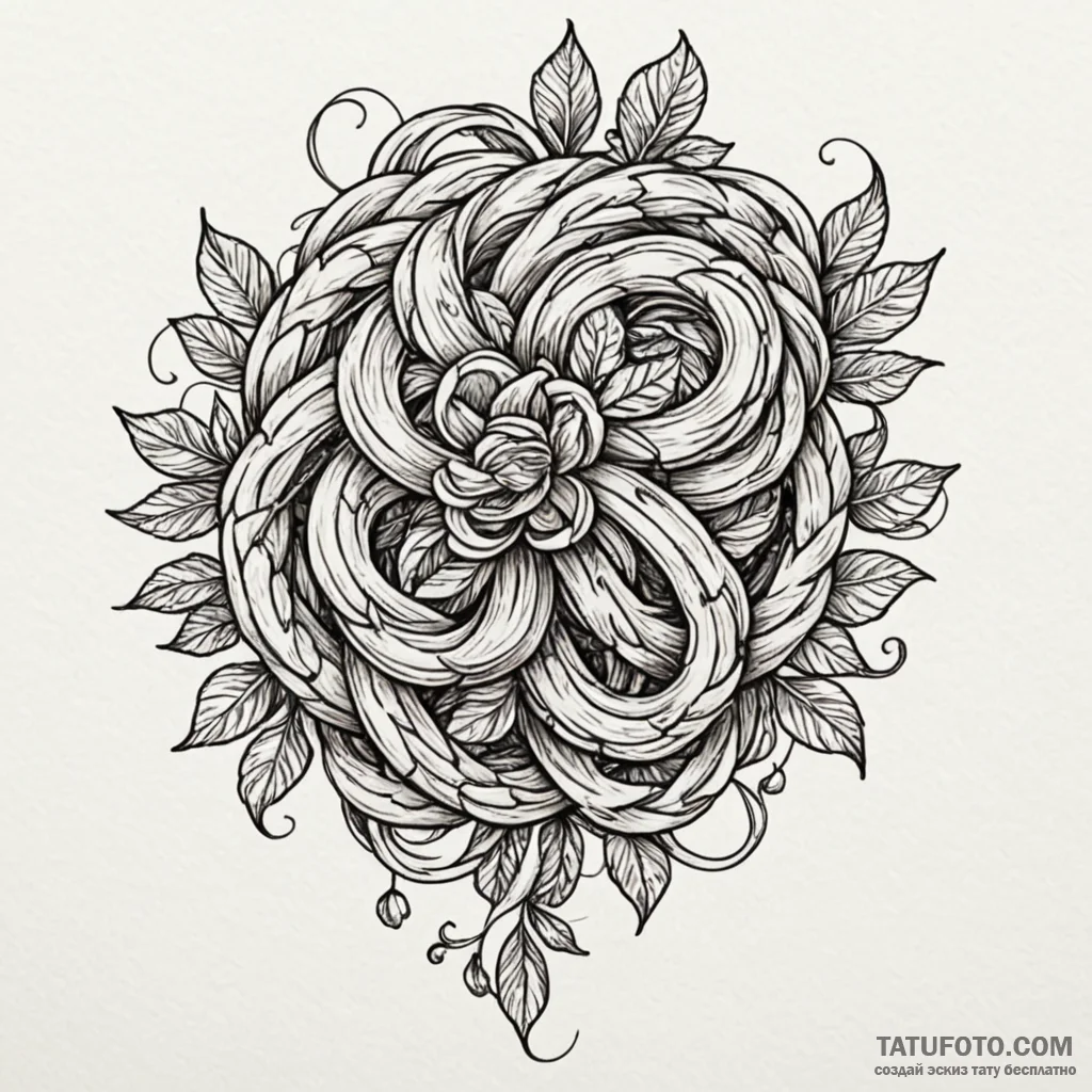 A powerful braided rope, strong,, tattoo draw... - эскиз тату (№1750161523_0, 17.06.2025 11:58) — Tatufoto.com