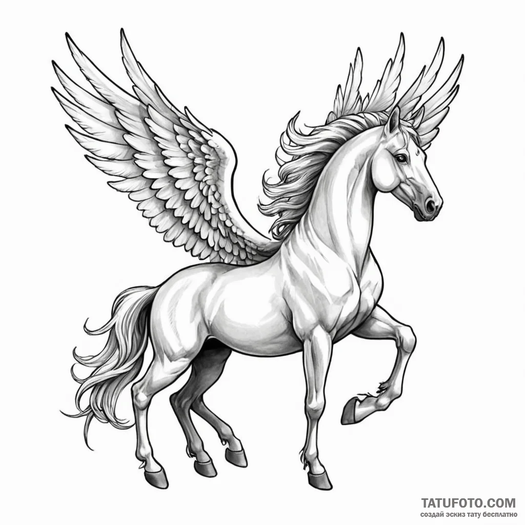 Pegasus - эскиз тату (№1750165687_0, 17.06.2025 13:08) — Tatufoto.com