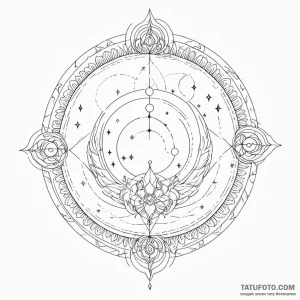 Astral scythe cutting through space, tattoo l... - эскиз тату (№1750165903_0, 17.06.2025 13:11) — Tatufoto.com
