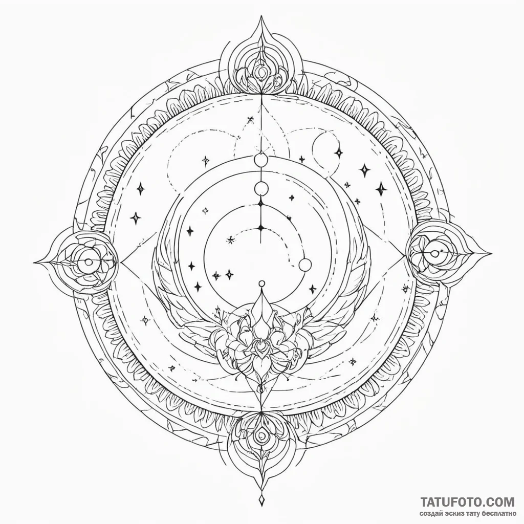 Astral scythe cutting through space, tattoo l... - эскиз тату (№1750165903_0, 17.06.2025 13:11) — Tatufoto.com