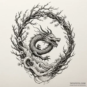 Burning archway of twisted branches, tattoo f... - эскиз тату (№1750166032_0, 17.06.2025 13:13) — Tatufoto.com