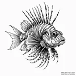 Lionfish with spines of sharp obsidian, artis… — эскиз тату (№1750166840_0, 17.06.2025 13:27) — Tatufoto.com