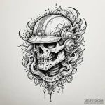 Noble helm beneath spectral storm, tattoo fla… — эскиз тату (№1750168327_0, 17.06.2025 13:52) — Tatufoto.com