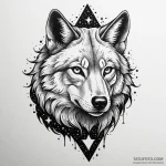 Astral wolf with galaxy eyes, tattoo line art… — эскиз тату (№1750169801_0, 17.06.2025 14:16) — Tatufoto.com