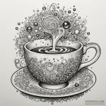 A whimsical bubble in a coffee cup, steaming,… — эскиз тату (№1750169864_0, 17.06.2025 14:17) — Tatufoto.com