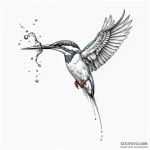 A kingfisher diving for a fish — эскиз тату (№1750170071_0, 17.06.2025 14:21) — Tatufoto.com