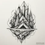Brutalistic concrete architecture, stark and… — эскиз тату (№1750170775_0, 17.06.2025 14:32) — Tatufoto.com
