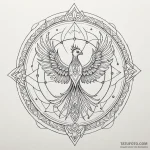 Phoenix relic sealed in frost, tattoo drawing… — эскиз тату (№1750171645_0, 17.06.2025 14:47) — Tatufoto.com