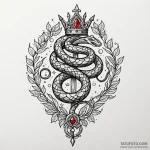 Jewel serpent crowned with stars, tattoo draw… — эскиз тату (№1750171907_0, 17.06.2025 14:51) — Tatufoto.com