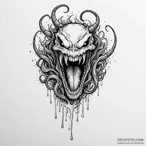 Ivory fang dripping venom, tattoo sketch desi... - эскиз тату (№1750171971_0, 17.06.2025 14:52) — Tatufoto.com