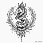 Iron serpent crowned with stars, tattoo drawi… — эскиз тату (№1750172297_0, 17.06.2025 14:58) — Tatufoto.com
