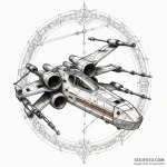 X-wing fighter from star wars, locked in atta… — эскиз тату (№1750172363_0, 17.06.2025 14:59) — Tatufoto.com