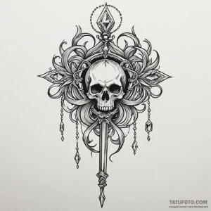 Scepter with a crystal that holds a storm, ta... - эскиз тату (№1750172702_0, 17.06.2025 15:05) — Tatufoto.com