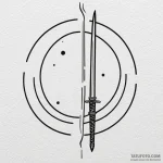Katana blade beneath eclipsed sun, artistic t… — эскиз тату (№1750172768_0, 17.06.2025 15:06) — Tatufoto.com