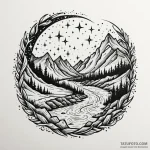 River of stars flowing through a dark valley,… — эскиз тату (№1750172834_0, 17.06.2025 15:07) — Tatufoto.com