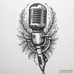Microphone, vintage style, with a spectral vo… — эскиз тату (№1750173415_0, 17.06.2025 15:16) — Tatufoto.com